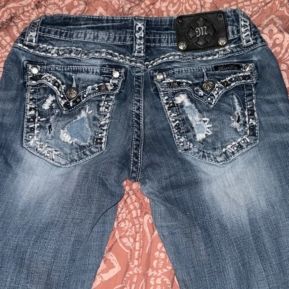 Miss Me Blue Denim Jeans with Braided Detail - Picture 6 of 9